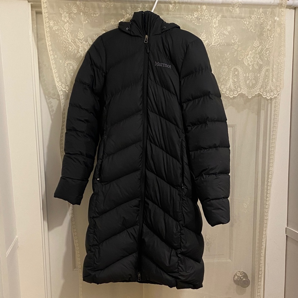 Marmot Women's Long Black Puffer Jacket